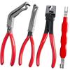 Red Handle Wire Cutting Pliers, Multi-purpose Pliers, Automotive Line Wire Cutting and Oil Pipe Separation Pliers, Power-off Pliers, Four Piece Set