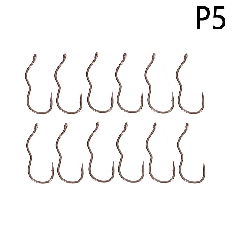 

12 шт./упак. рыболовный крючок из высокоуглеродистой стали с острым ушком и зазубринами, автоматический перекидной рыболовный крючок для принадлежностей для ловли карпа