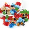 2-10pcs Animal Lampwork Beads Colorful Cartoon Crabs Shrimp Frog Fish Glass Loose Beads For DIY Jewelry Making Bracelet Keychain