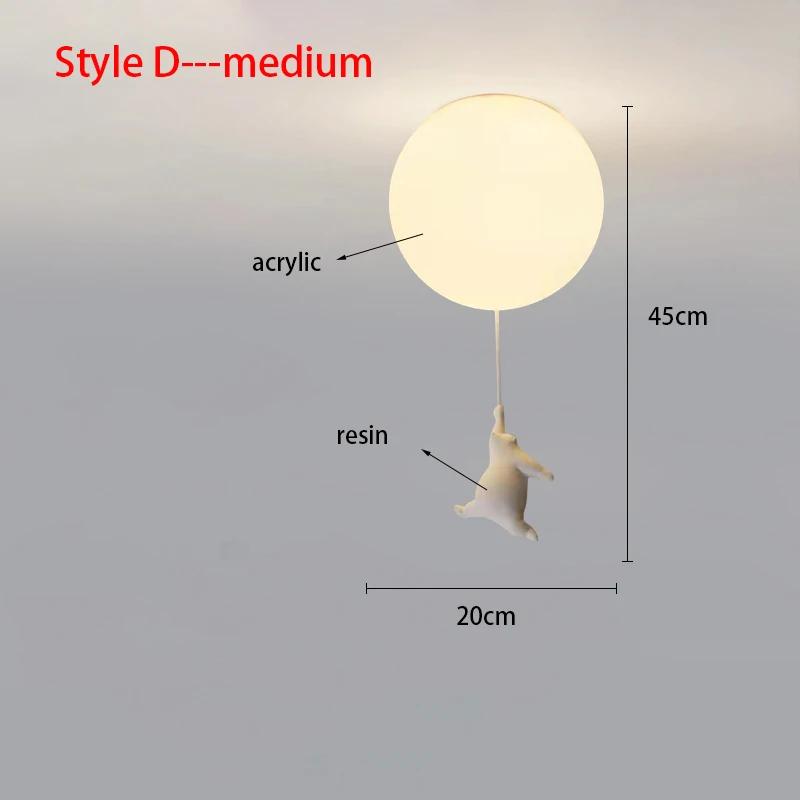 Modern Acrylic Spherical Cartoon Bear Resin Small Animal Bedroom Ceiling lamp Children's room Chandelier Corridor Ceiling Lamp