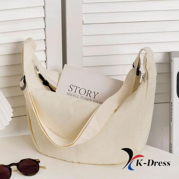 Half-Moon Crossbody Canvas Eco Bag (2 Colors)