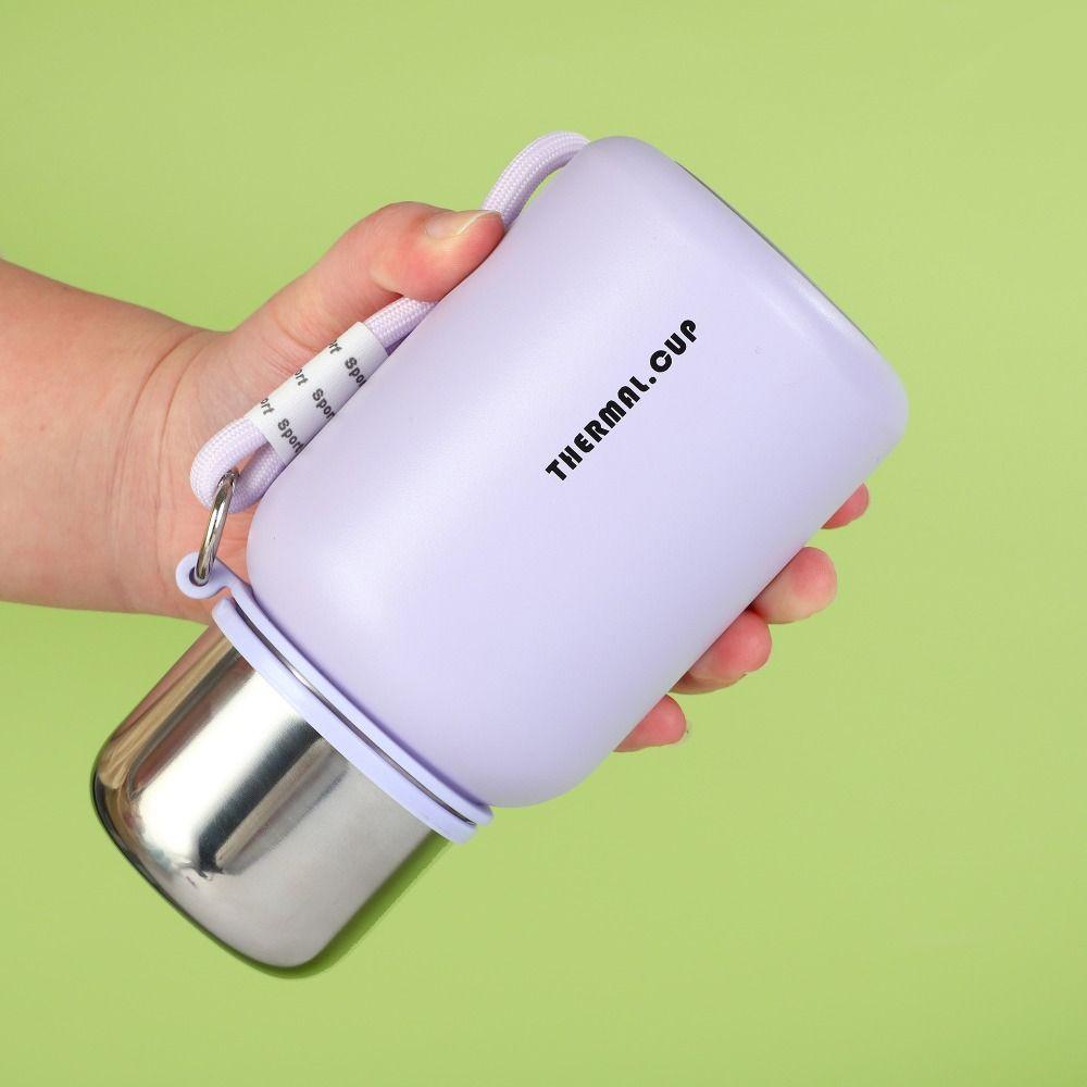 With Handle Portable Thermal Mug Stainless Steel Thermal Water Bottle  Practical Gift