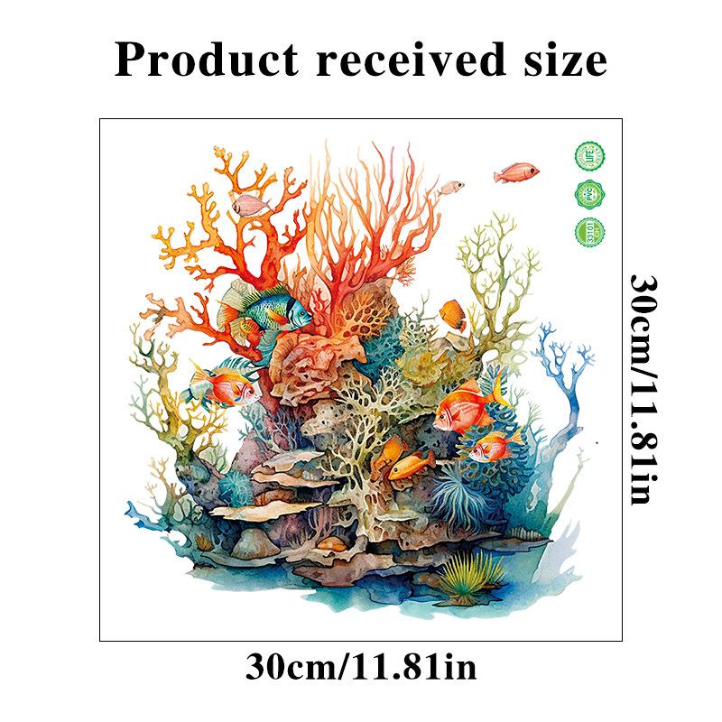 1pc Sea Starfish Shell Toilet Sticker, Bathroom Marine Style Decorative Decal, Bathroom Door Sticker