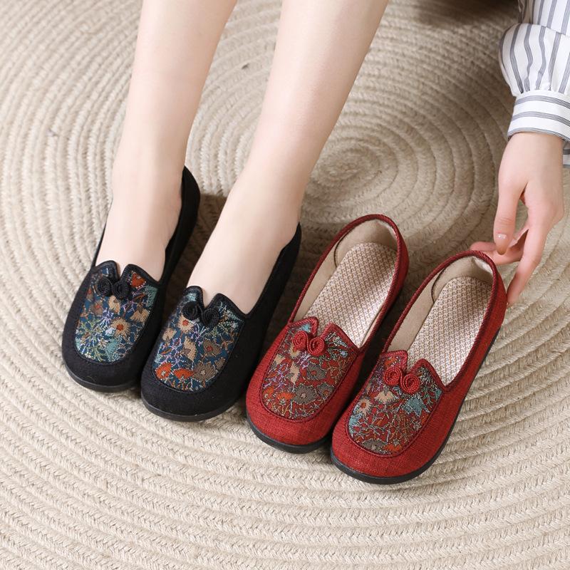 Shoes Women's ****** Cloth Shoes Middle-aged and Elderly Mother Shoes Breathable Grandma Shoes Elderly S**t-soled Cloth Shoes Old ******* Cloth Shoes