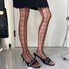 Kave Black Plaid Tights Vintage Floral Pattern Nylon Pantyhose Women Sexy Lingerie Lolita Jk Girls Cosplay Thigh High Stockings