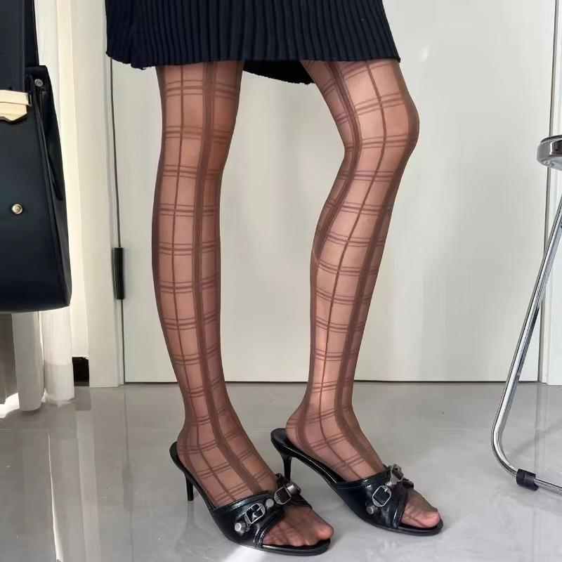 

Kave Black Plaid Tights Vintage Floral Pattern Nylon Pantyhose Women Sexy Lingerie Lolita Jk Girls Cosplay Thigh High Stockings One Size