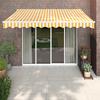 Electric Awning with Crank Yellow and White 3.5 x 2.5 m