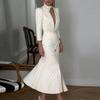 Summer new women's clothing, European and American dresses, fashionable and elegant commuting deep v-neck printed dresses