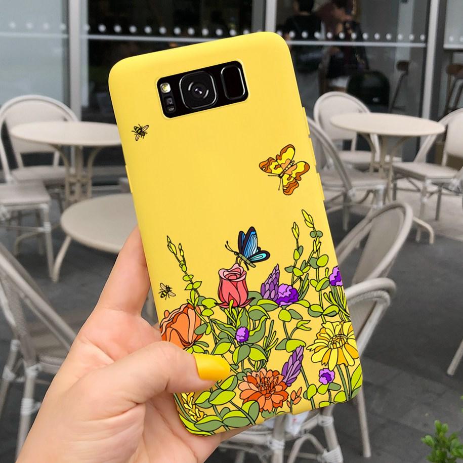Shockproof Case For Samsung S8 Plus SM-G955F Cover Colorful Daisy Cactus Soft Matte Phone Case For Samsung S8 S 8 S8+ G950F Capa
