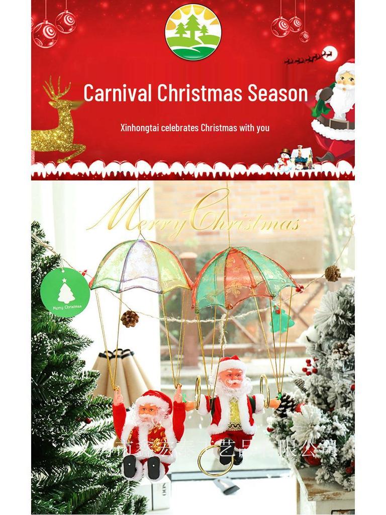 Electric Santa Claus Parachute Somersault Doll Christmas Ornament