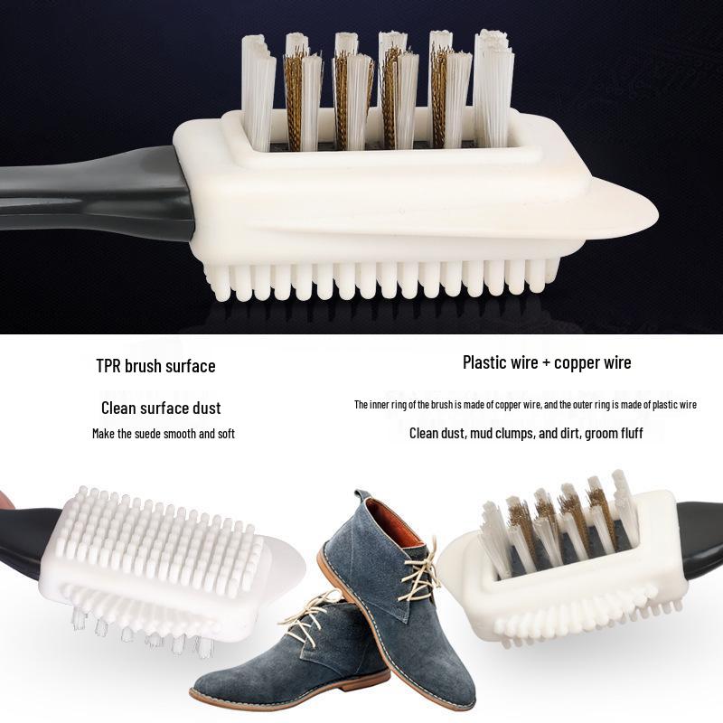 Shoe, Suede, Nubuck & Deerskin Cleaning Brush with Copper Wire & Frosted Suede Bristles