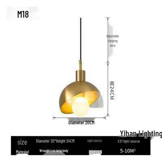 Nordic Modern Pendant Light – Minimalist Glass Fixture for Coffee Shops, Bedside, Bar Counters