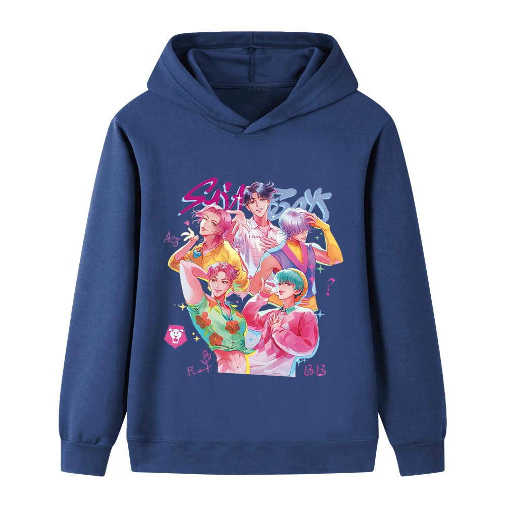 B1207 Kids Boys Girls Sajaboys Kpop Rumi Zoey Mira Print Long Sleeves Hoodie