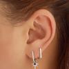 ANIA HAIE Silver Black Onyx Star Drop 925 Silver Ring Earrings E061-12H