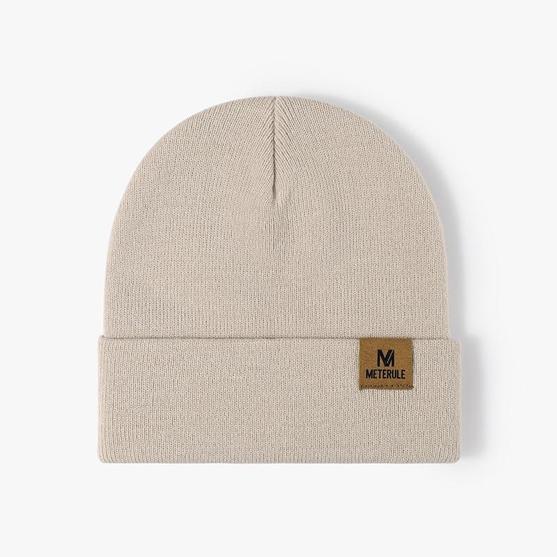New Arrival Men's Knitted Hat With Letter Logo Winter Warm Outdoor Cap Fashionable And Versatile