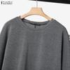 ZANZEA Damen Langarm Sweatshirts und Lange Röcke Herbst Zweiteilige Anzugsets