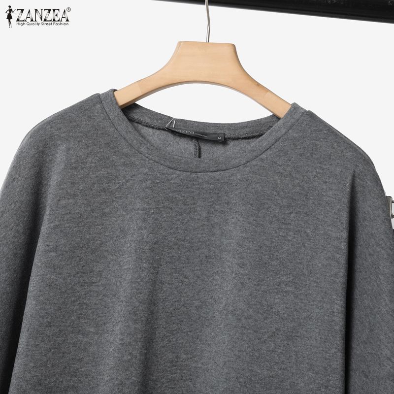 ZANZEA Damen Langarm Sweatshirts und Lange Röcke Herbst Zweiteilige Anzugsets