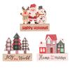 Celebratory Oaken Worktop Decoration Santa Condition Snowfigure Tree Highlight Environmental Friendly Holiday Decoration for Telecommute