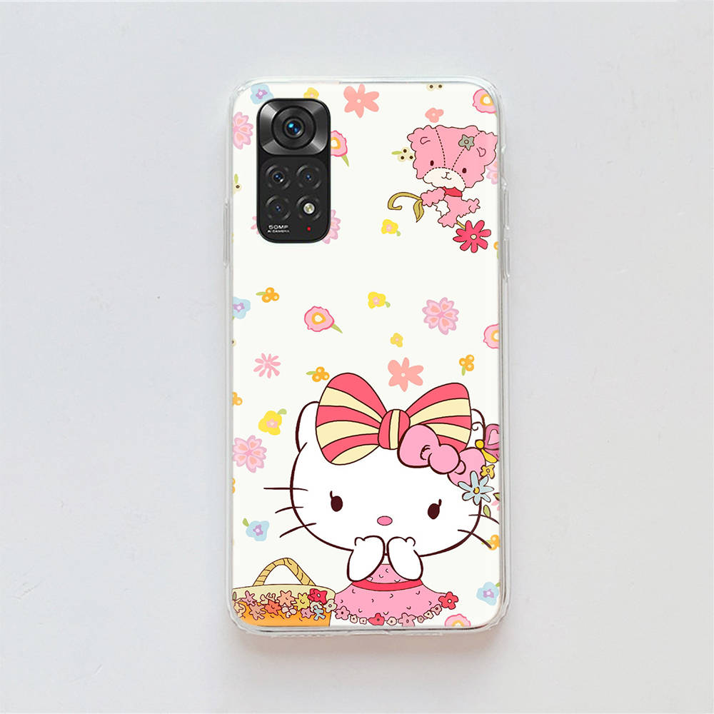 KT70 Hello Kitty Hülle für Samsung A04 A14 A23 A34 A54 M23 M33 M52 M53 Realme 10 9 C30S C35 C55 VIVO Y02S Y21 Y33S Y51 X80 Pro Klare Abdeckung