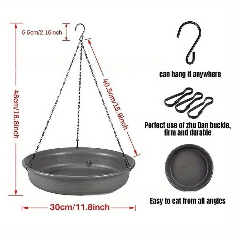 1Pc Hanging Plastic Garden Bird Bath Tray Bird Feeder for Outdoor Automatic Bathing Bird Bath