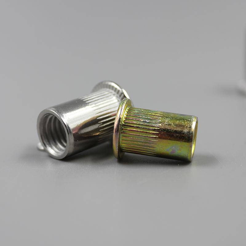 Stainless Steel 304 Knurled Zinc Rivet Nut, Flat Head Threaded Pull Cap