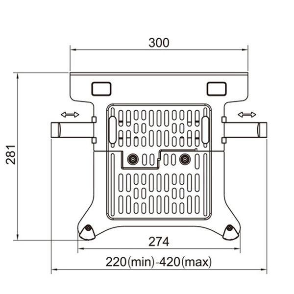 F160-FP Adjustable Metal Monitor Mount, Black-Gray, for Horizontal/Vertical Screen Display Other