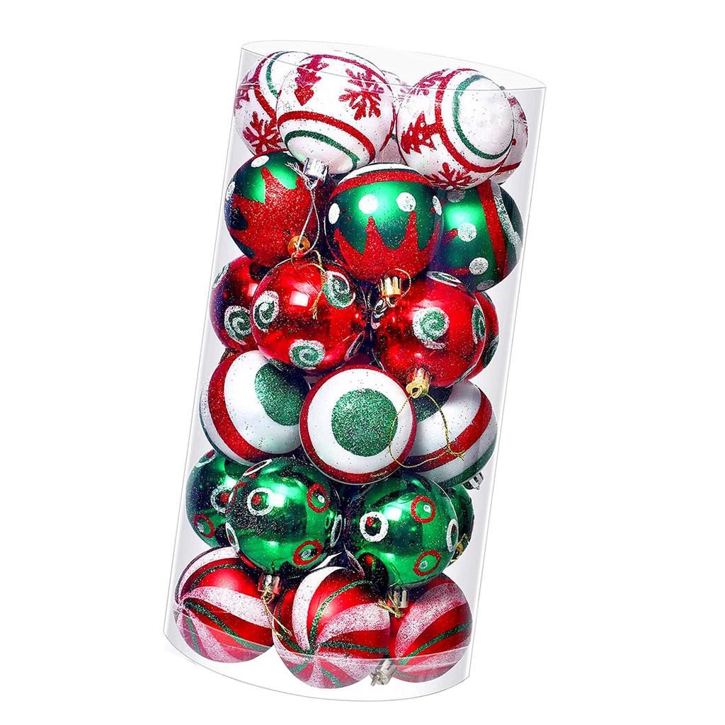 30PCS Xmas Balls Ornaments 2.4 Inch Plastic Multi Color Xmas Tree Hanging Balls for Holiday