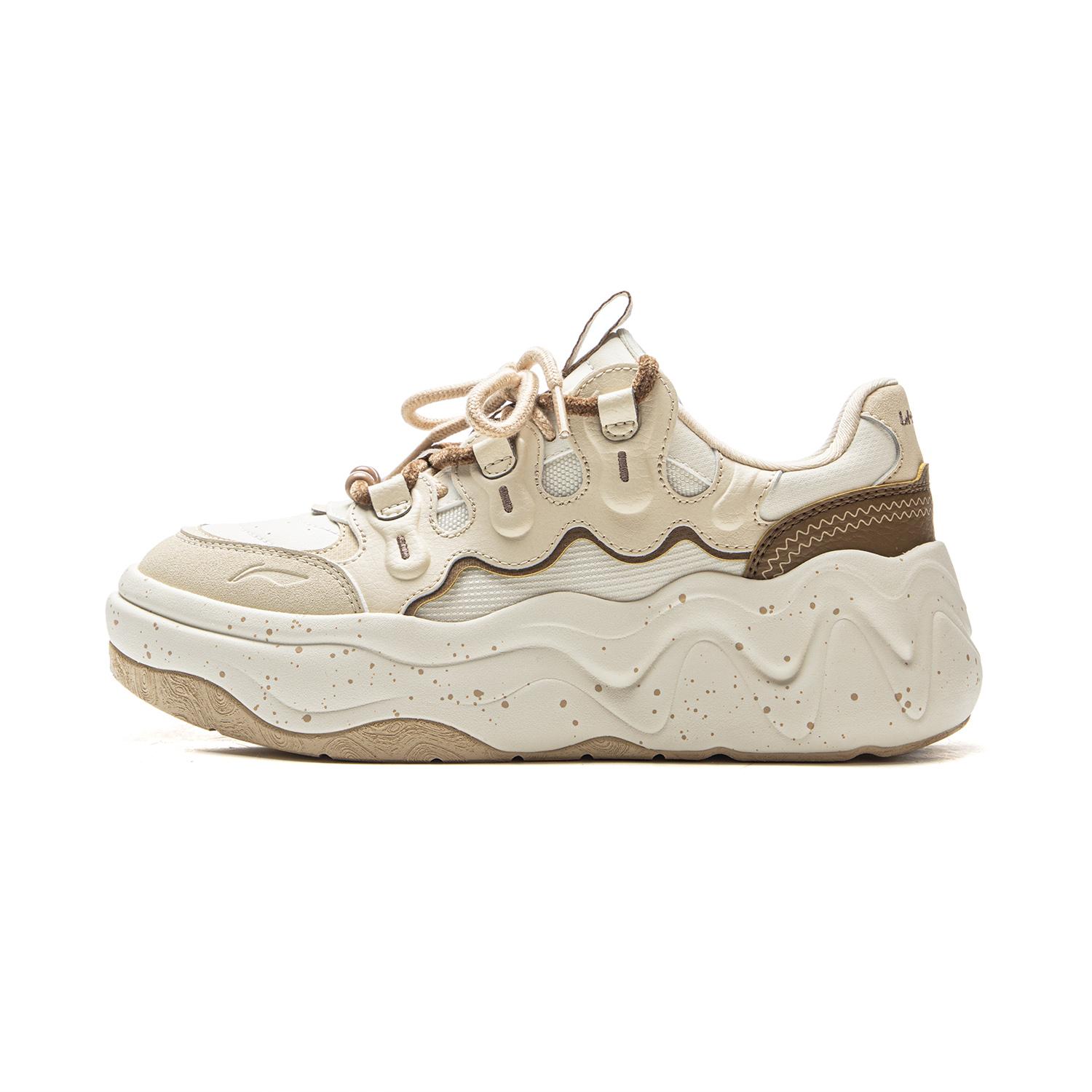 

Новые LiNing Cheese 3.0 Нескользящие, Износостойкие, Легкие Кроссовки с низким верхом для скейтборда Женские Экрю Дюна Хаки AGCV346-3 39