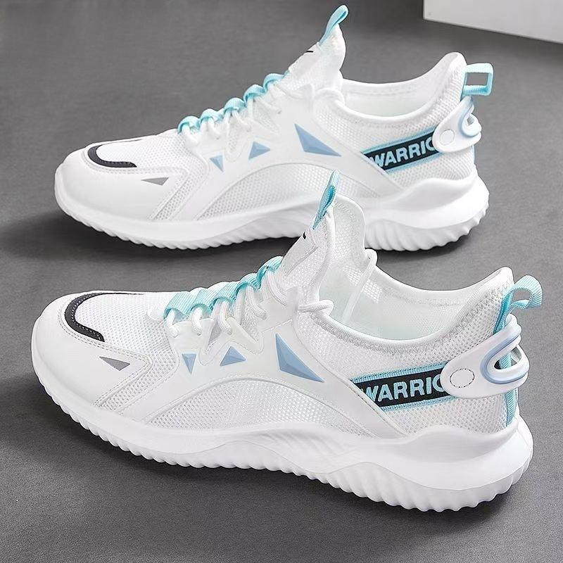 

Fashion Spring and summer new thin breathable men s shoes with soft soles, anti slip and wear-resistant running sports and leisure shoes 39 белый