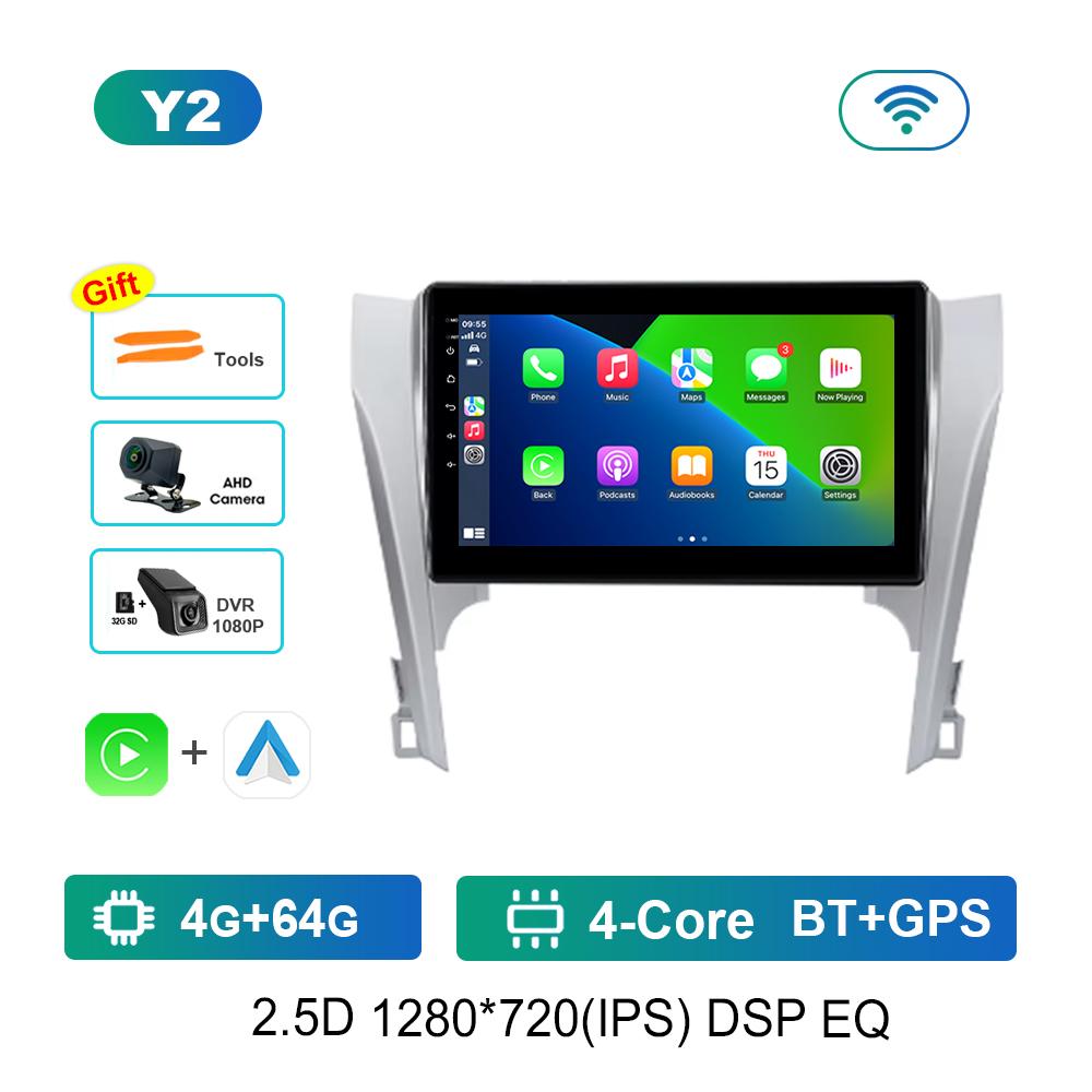 Wireless Carplay Android OS 10'' for Toyota Camry 2011 - 2014 Video Multimedia Player DSP Stereo 4G IPS Screen GPS Navi WiFi