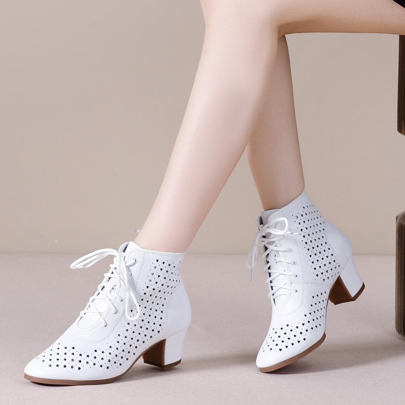 Neue Sommerabsätze Tanz-Sneakers Damen Latein-Schuhe Weiche Moderne Jazz Leder Tanzschuhe Mädchen Tango Gesellschaftstanzschuhe