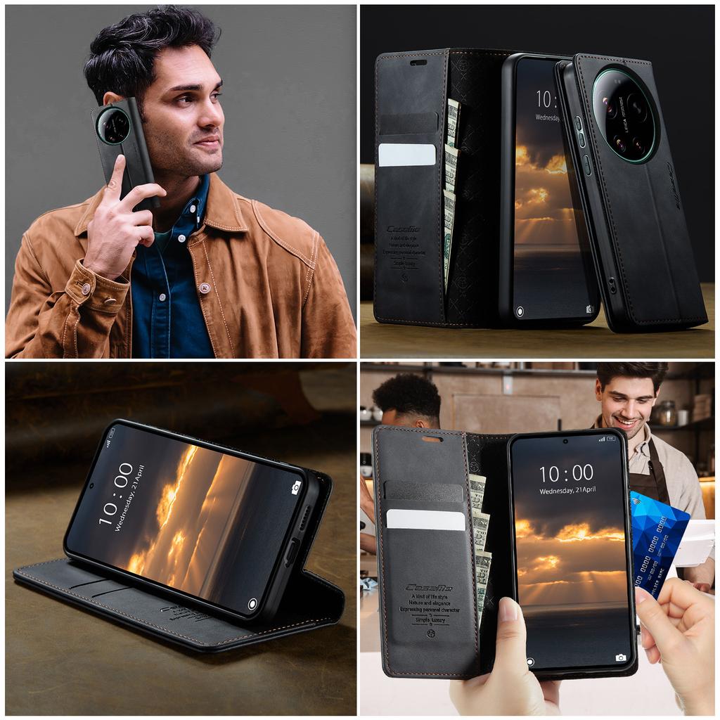 CaseMe Luxury Magnetic PU Leather Wallet Phone Case For Xiaomi 17 Ultra/17Ultra Shockproof Holder Pocket Cover For Xiaomi17Ultra