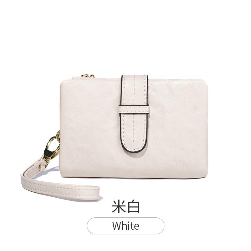 New Women's Wallet Retro Solid Color Portable Short Wallet Simple Fashion Large Capacity Change Bag