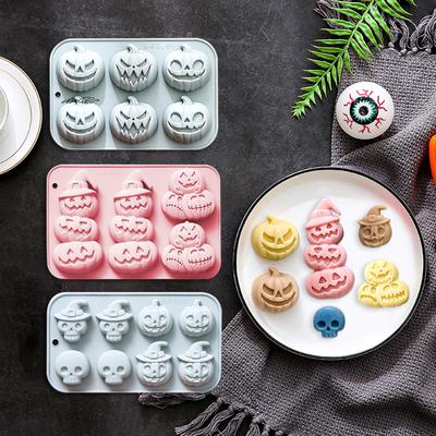 Halloween Pumpkin Theme Silicone Mold for DIY Chocolate Candy Cookies Soap & Cake - Ghost & Pumpkin Baking Decoration