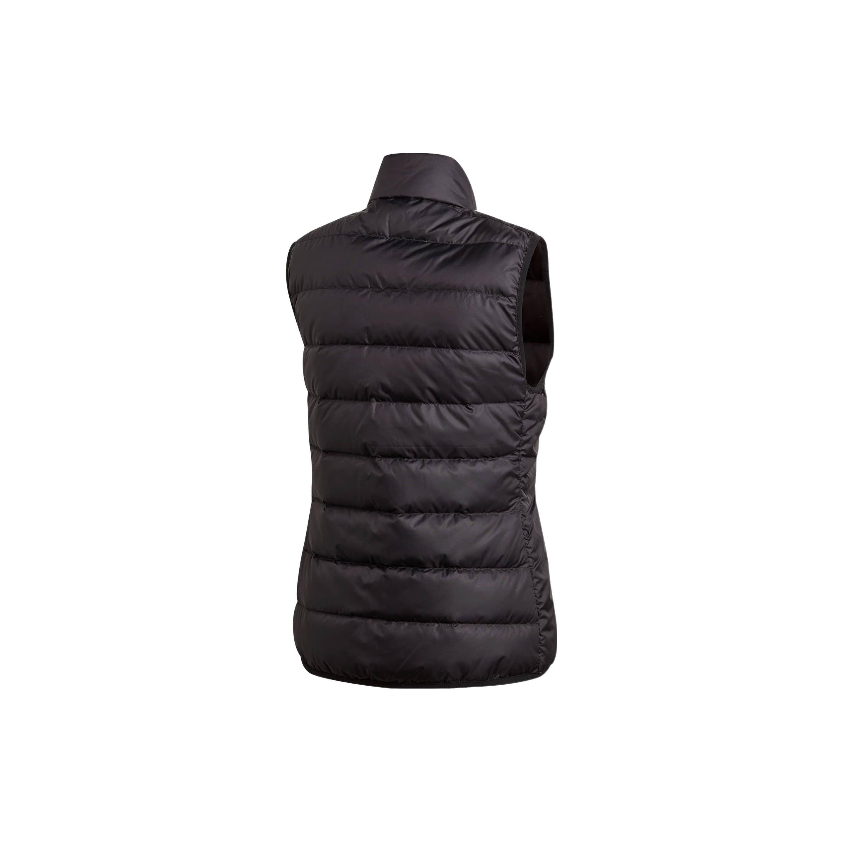 Adidas Женский жилет без рукавов с принтом логотипа и полосатым воротником-стойкой — фото 2