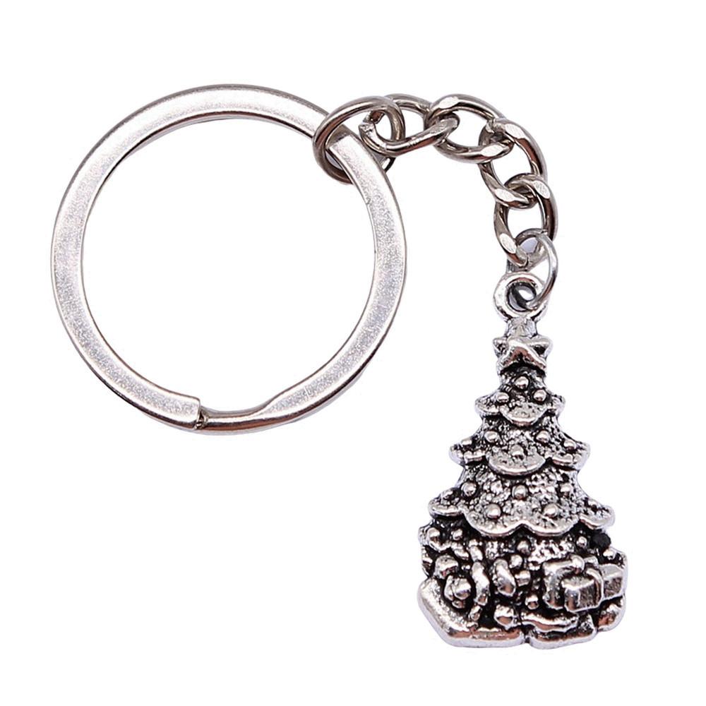 Merry Christmas Keychain Letter Charm Holiday Key Holder 28mm Ring