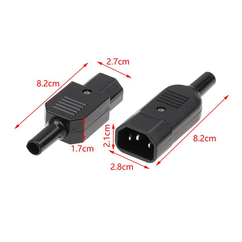 1Pc 16A 250V Straight Cable Plug Connector C13 C14 Female Male Plug Rewirable Power Connector 3 Pin Ac Socket Industrial Plug