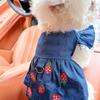 1pc Pet Clothes Strawberry Dress for Small Dogs & Cats, Cute Outfit for Puppies and Kittens