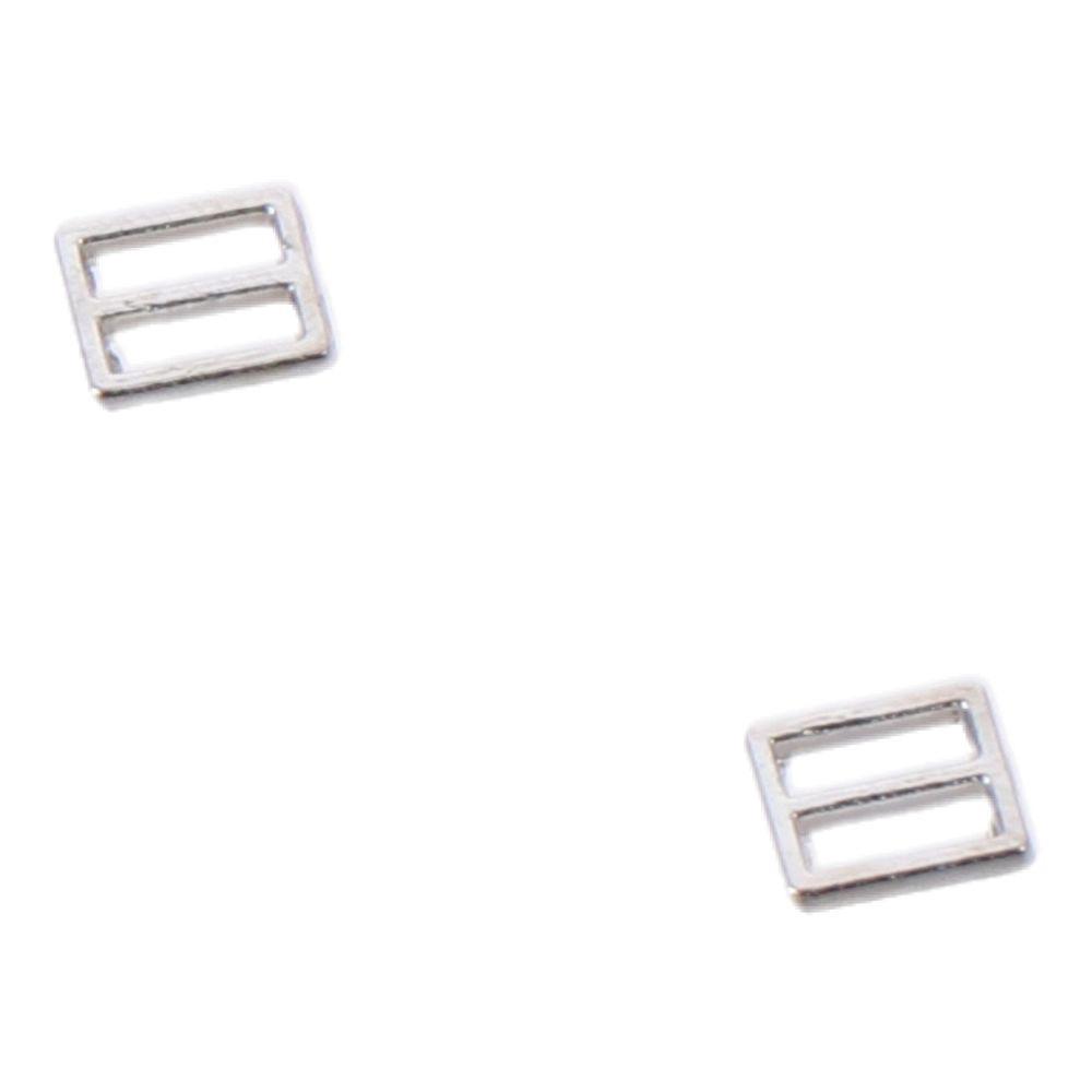 100pcs 4mm Miniature Doll Belt Buckles Sliver Rectangle Adjuster  for Sewing Accessories