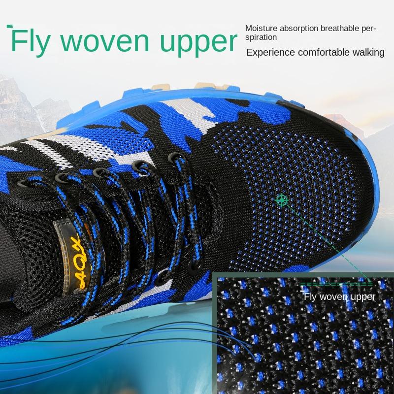 Flying Woven Labor Insurance Shoes, Anti-smashing, Anti-puncture, Wear-resistant, Non-slip, Lightweight Work Safety Shoes