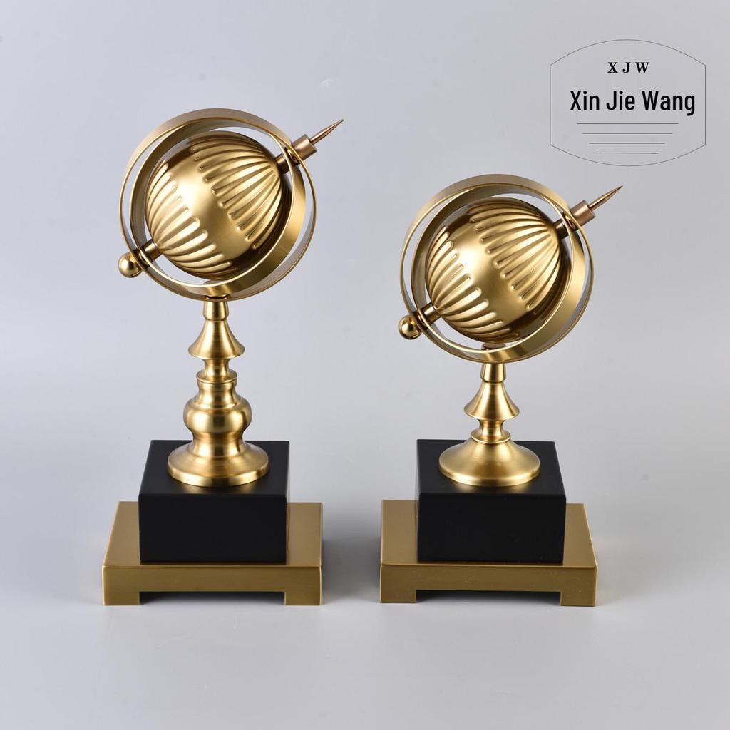Modern Luxury Metal Globe Ornament for Office, Study Desk, or Wine Cabinet