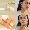 Stylish Pink Heart And Geometric Earrings With Electroplated Details For Elegant Women