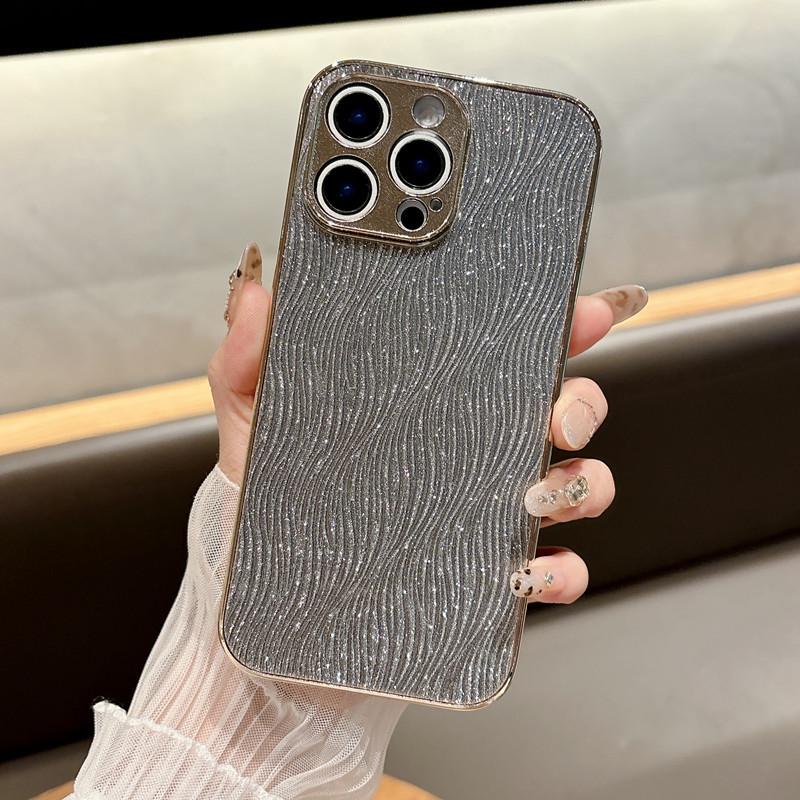 iPhone 16 Pro Max Electroplated Glitter Water Ripple Full Coverage Protective Case