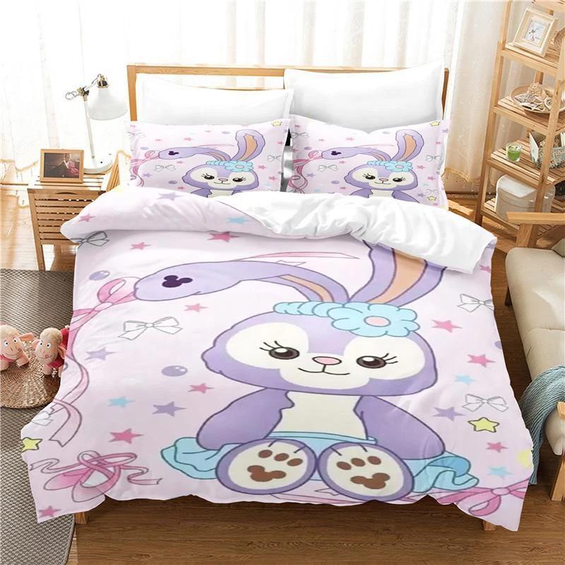 

Cute Rabbit Bedding Set Kid Girl Gift CartoonDown Duvet Cover Queen King Double Duvet Cover Pillowcase 2/3pc Soft Bedroom Decoration Baby 100x135cm