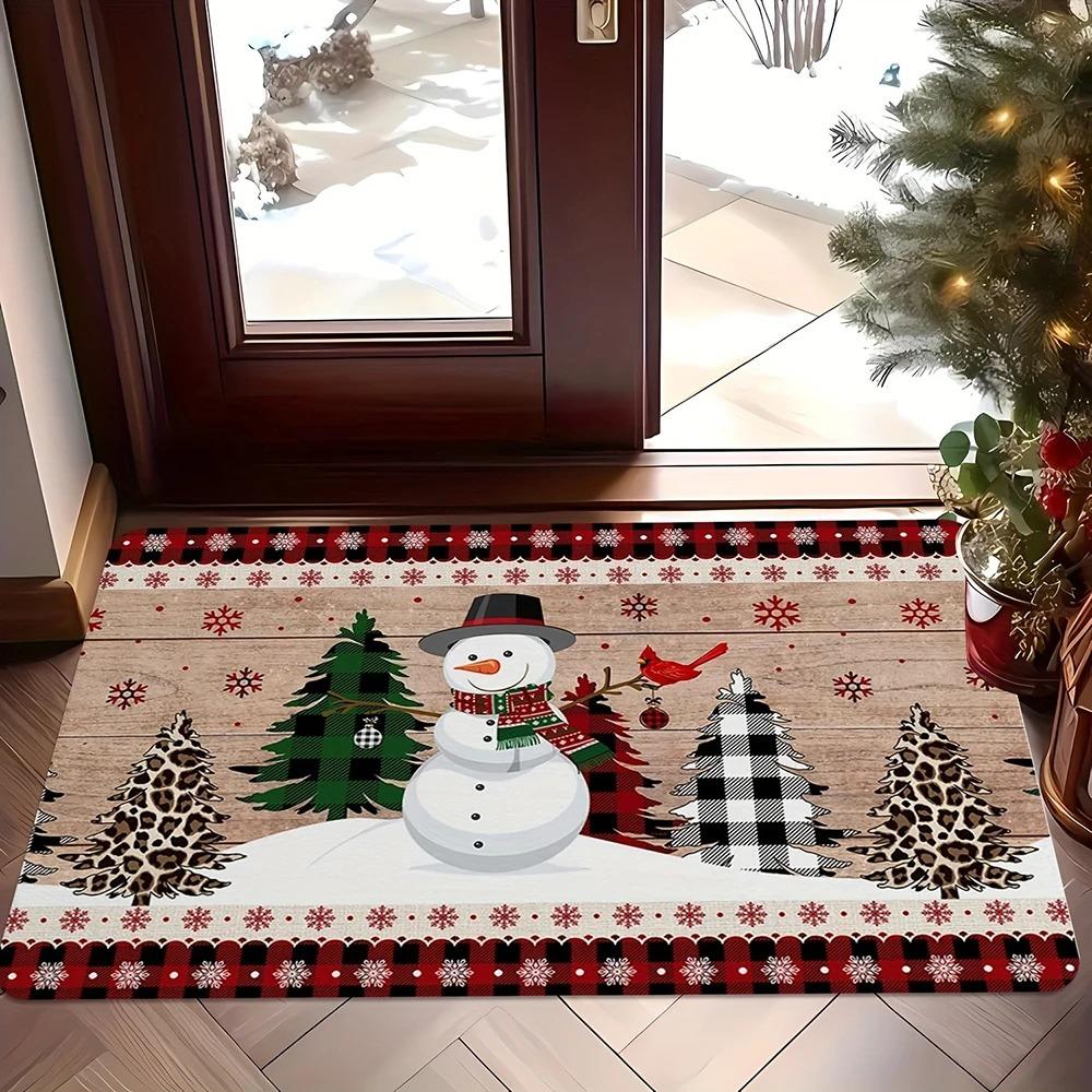 Santa Claus Merry Christmas Doormat for Bathroom Anti-slip Carpet Bedroom Mat Entryway Floor Mats Kitchen Home Decorations