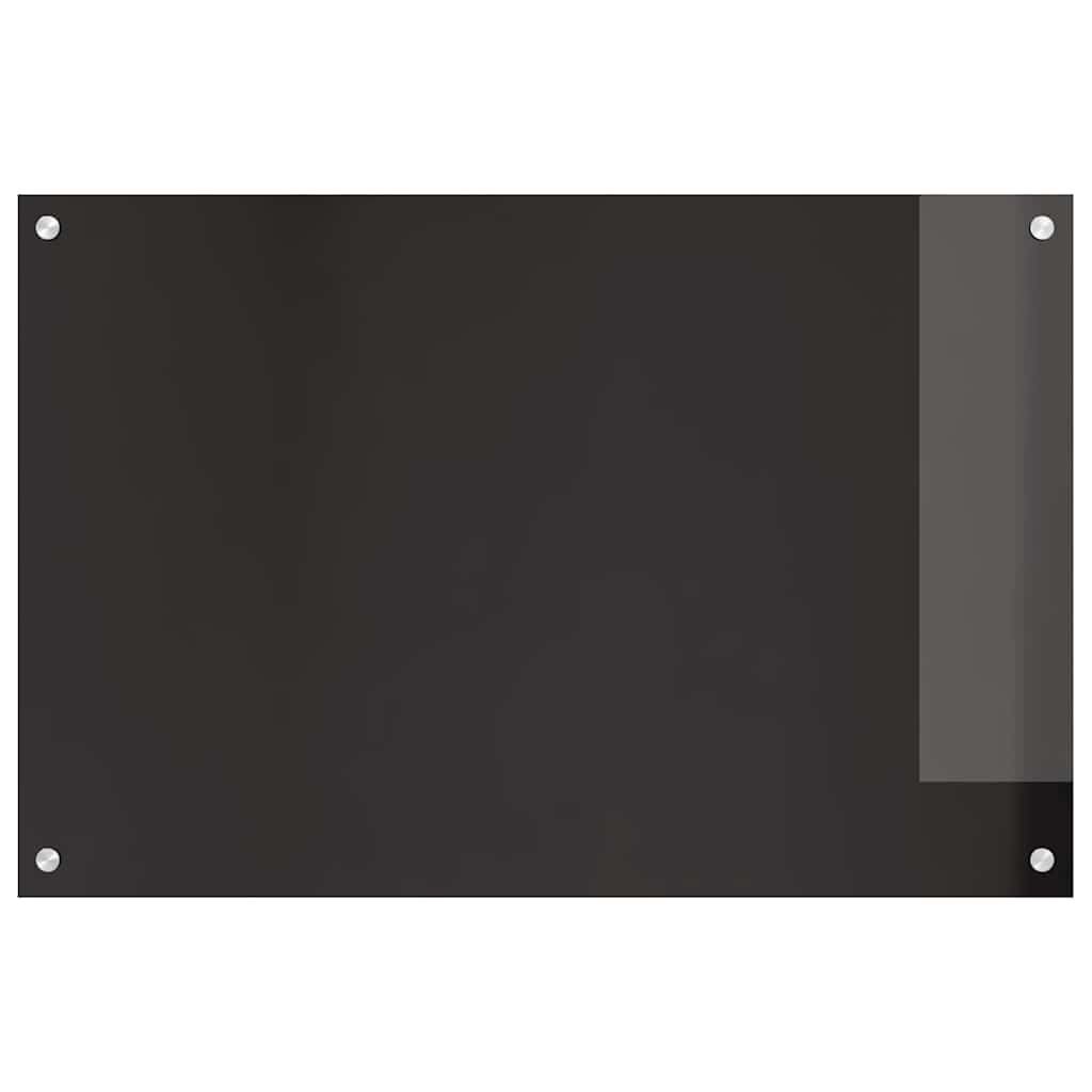 Kitchen Splashback 2 pcs Black 90 x 60 cm Tempered Glass