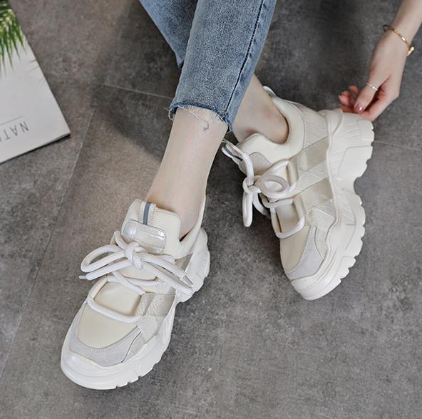 Fashion 8CM New Genuine Leather Summer Hollow Air Mesh Platform Wedge Chunky Sneakers New 2025 Autumn Spring Fashion Casual Shoes