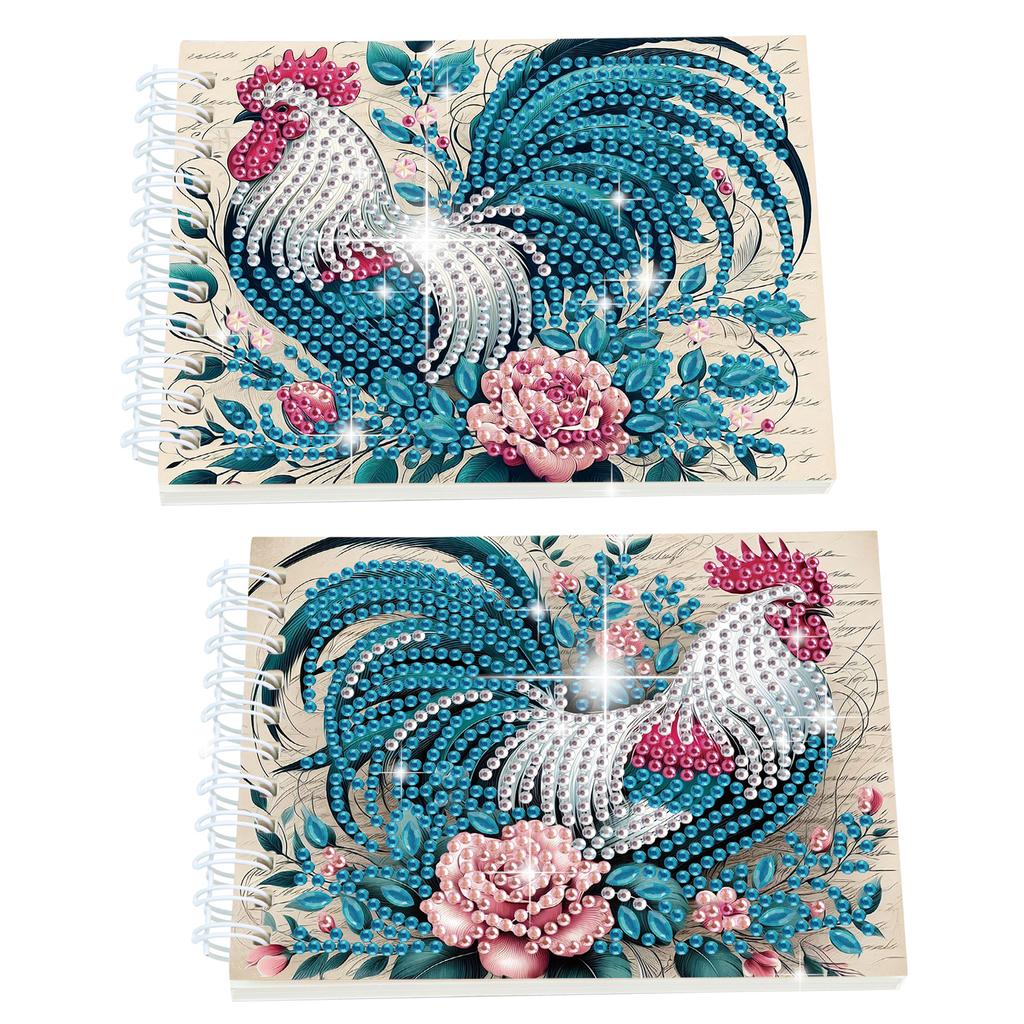 2 Pack Flower Animal DIY Diamond Painting Journals Notebooks Special Shaped Diamond Art Diary Book Christmas Gift for Adults