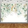 Eukalyptusblätter Aquarell Wandteppich Botanische Grünpflanzen Hochzeitsbogen Kulisse Neutrale Töne Minimalistische Kinderzimmer Badezimmer Dekor