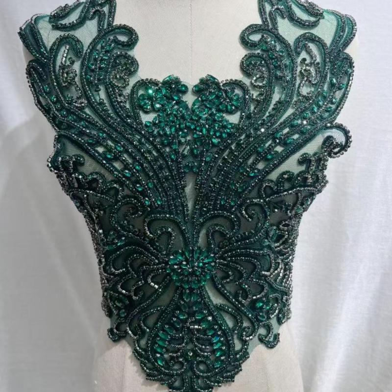 19 Barev Ručně Šité Korálky s Krystaly Krajka Našívací Nášivky s Kamínky na Korzet Šaty Dekorace pro Svatbu